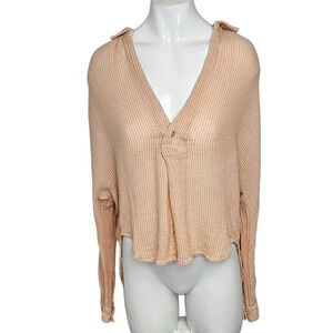 Free People Womens  Knit Long Sleeve Lightweight Shirt Size XS